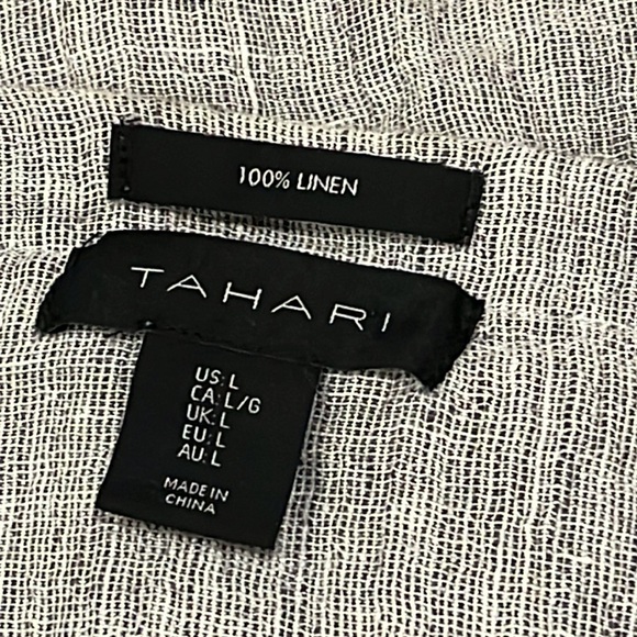 Tahari Linen Top Sz L - Picture 3 of 4